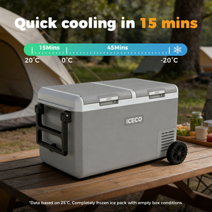 Congélateur solaire/électrique pour voiture de 40 L avec roues et poignée de traction -20°C de refroidissement profond pour le <span class=keywords><strong>camping</strong></span> en plein air et les voyages routiers - Product Image 3