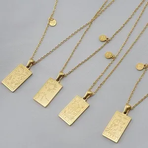 SSeeSY logo personalizzato moda non appannamento in acciaio inossidabile placcato oro 18 carati 12 collana con ciondolo zodiaco oroscopo per gioielli da donna