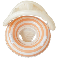 Bouée de bain gonflable pour bébé avec auvent de protection solaire, flotteur pour nourrisson avec pare-soleil, flotteur de piscine style sucette pour tout-petits