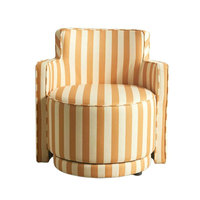 Fauteuil d'appoint rayé moderne pour salon, fauteuil pivotant rembourré Americana, fauteuil de lecture pivotant pour hôtel et chambre à coucher