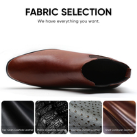 Bottes habillées en cuir pour hommes sur mesure, hauteur accrue de 6 cm, vente en gros, bottes de ville formelles pour hommes