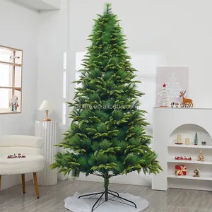 2300 Tipps Verschlüsselung 13 Fuß 4 M Kiefernadel PE künstlicher großer Weihnachtsbaum mit roter Beere-Metallbasis