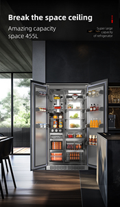 Refrigerador Doble Puerta Francés Integrado Portátil de Alta Calidad, Sin Escarcha, 455L, Acero Inoxidable, Ahorro Energético, para Hogar y Hotel - Product Image 5