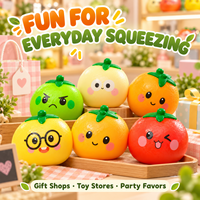 Jouets Squishy en PU à Visage de Fruit Mignon, à Remontée Lente, Doux, Anti-Stress, Styles Assortis pour la Vente en Gros