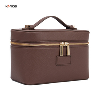 KONCAI tas rias satu kompartemen Mini Vanity Organizer tas rias bagus Case Pu tas rias untuk perjalanan