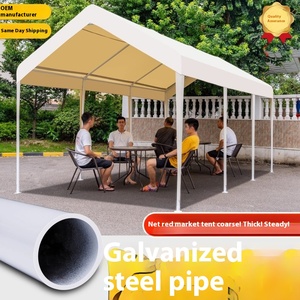 خيمة تخييم خارجية بأربع زوايا كشك أحمر خيمة شبكية للسوق لسقيفة وقوف السيارات طبقة واحدة - Product Image 4