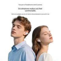 2 Paires d'Écouteurs sans Fil Q16 pour Couple, Affichage LED, Clip d'Oreille Ouvert, Semi Intra-Auriculaires, Stéréo Haute Fidélité, Longue Autonomie de Batterie