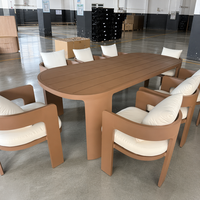 Table à manger rectangulaire en alliage d'aluminium Disen Furniture Bronte, durable, imperméable, résistante aux UV, résistante aux intempéries, pour l'extérieur, hôtel