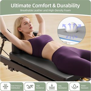CZFITT Equipo de Entrenamiento de Yoga para el Hogar, Cama de Pilates Plegable con Marco de Acero Negro, Máquina Reformer de Pilates ABS - Product Image 4
