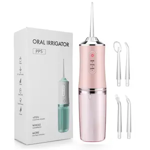 Irrigatore per cure orali ricaricabile flosser per acqua impermeabile dentale professionale Spray per acqua a 3 velocità dispositivo per la pulizia del filo interdentale