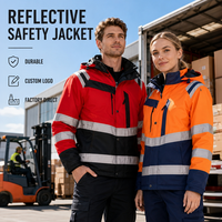 Veste de sécurité imperméable, coupe-vent et réfléchissante pour travaux routiers, soudage, mines, charbon, pétrole, gaz, vêtements de travail haute visibilité, manteau de travail haute visibilité