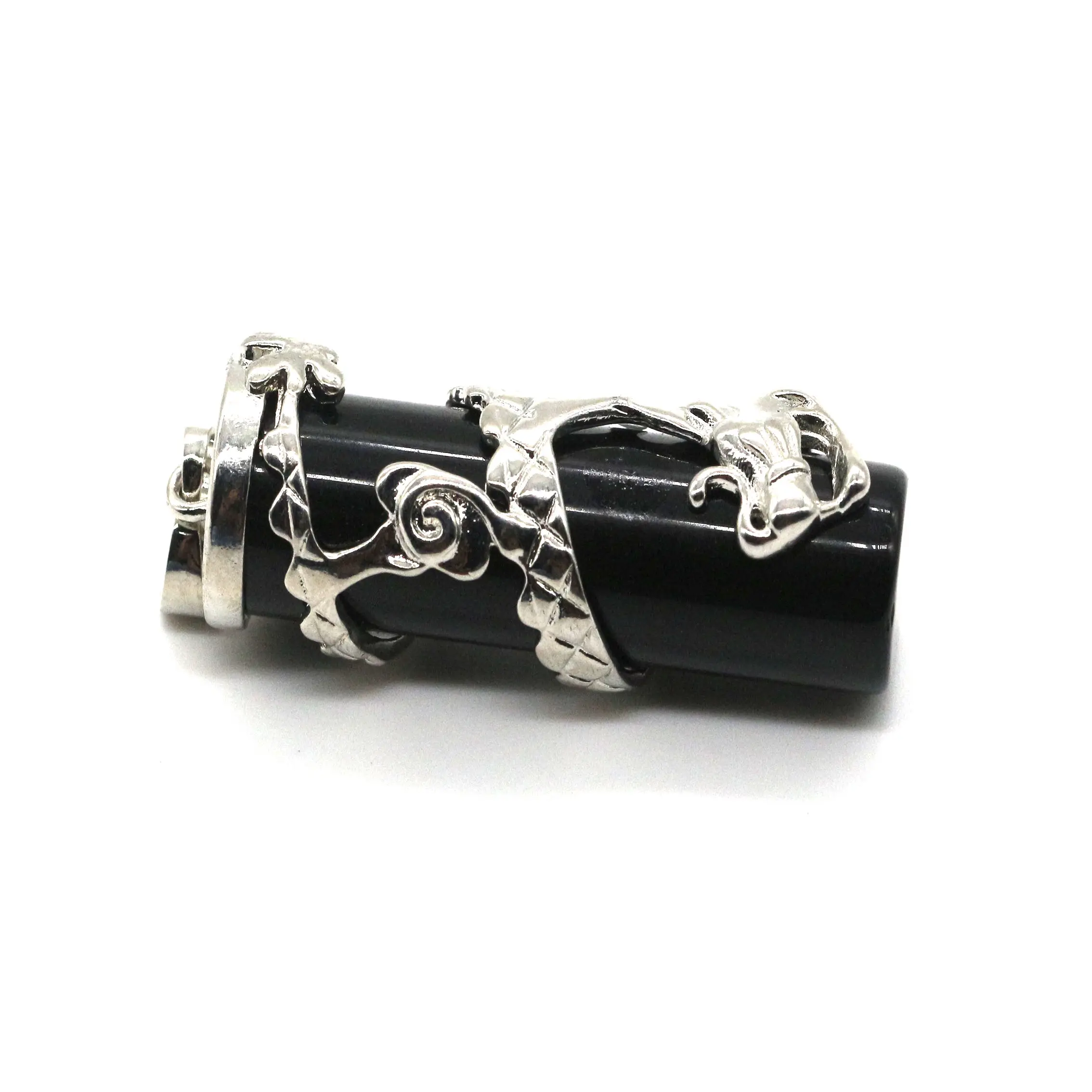 Großhandel Mode Anhänger Charme natürliches Rose-Quartz Tiger-Auge schwarz Onyx-Stein Anhänger Halskette Charme