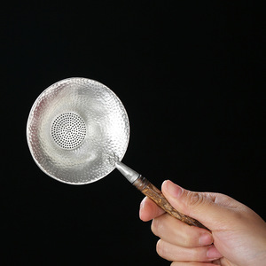 Handmade Pure Tin Tea Strainer With Bamboo Handle Reusable Tea Filter For Tea Ceremony Accessories - Product Image 3