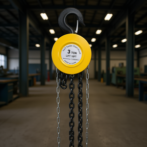 Polipasto Manual de Cadena de 3 Toneladas, Elevación de 10 Pies, Construcción de Acero Amarillo, Uso Industrial - Product Image 2