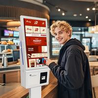 Kiosque de commande et de paiement en libre-service tactile 21/23 pouces Android/Windows I5 2+32G avec lecteur de code QR et imprimante 80 mm en stock