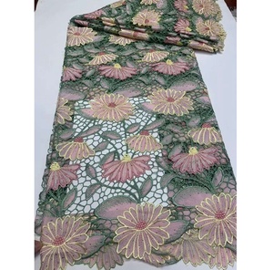 Tela de encaje guipur Las telas de encaje de alta calidad lideran la industria Bordado de tela de encaje de bajo precio para <span class=keywords><strong>vestido</strong></span> de novia - Product Image 6