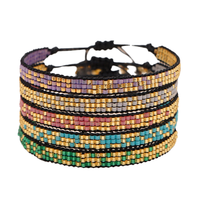 Bracelet d'amitié Miyuki coloré fait main style bohème avec perles de rocaille, plaqué or, pour femme - Vente chaude