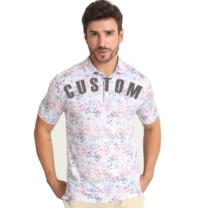 Chemises de golf polo pour hommes, logo personnalisé, athlétique, <span class=keywords><strong>80</strong></span>% polyester, 10% élasthanne, grande taille, séchage rapide, coupe ajustée, bambou, imprimé intégral - Product Image 1