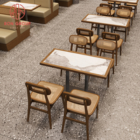 Banc de café moderne, canapé de restauration rapide, banquette commerciale en bois massif pour restaurant, ensemble de mobilier de table et chaises