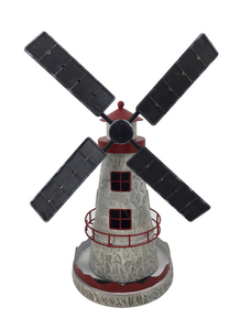 Metall Windmühle Leuchtturm LED Leuchtturm Garten Statue dekorative Solar Licht 3D Vintage Harz Holland Windmühle Ornamente - Product Image 2