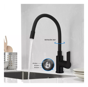 Griferia Cocina Canilla Monocomando Negro Mate Grifo de Cocina con Función Termostática para Hoteles Agua Caliente y Fría - Product Image 4