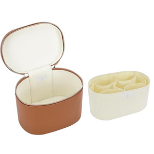 Popüler yeni stok kolu Pu deri çift Zip seyahat kozmetik çantaları bayanlar için taşınabilir güzellik makyaj çantası - Product Image 6