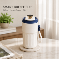 Termo para Café con Indicador de Temperatura, Aislamiento al Vacío, Acero Inoxidable, Diseño Moderno, Portátil, Ideal para Viajes y Regalos