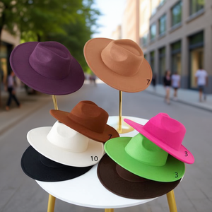 Cappello Fedora Slok a Tesa Larga 100% Acrilico Unisex Regolabile alla Moda - Product Image 3