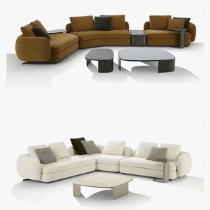 Sofá <span class=keywords><strong>para</strong></span> el hogar formas sensuales suave elegante acogedor Boucle sofá curvo esquina diseñador minimalista modular sofá Seccional de lujo - Product Image 1