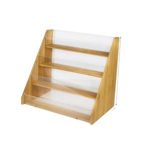<b>Desktop</b> <b>shelf</b>, acrylic greeting card display rack, tiered postcard storage rack, wooden card storage rack - Product Image 3