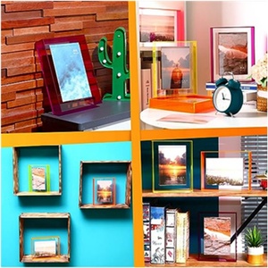 Marcos de Fotos Acrílicos Flotantes para Montar <span class=keywords><strong>en</strong></span> la Pared o Apoyar sobre una Mesa, Marcos Magnéticos Decorativos para Fotos, Marco Colgante de Neón - Product Image 3