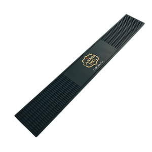 Black Rubber <b>Bar</b> <b>Runner</b> with Drainage Grooves Non Slip Bottom Waterproof Anti Spill Silicone Drip Mat - Product Image 4