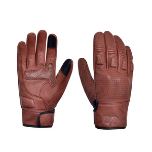 Guantes de Motocicleta de Cuero Genuino, Color Marrón, para Hombre, Guantes Tácticos para Motociclismo Todoterreno, Ciclismo de Montaña - Product Image 2