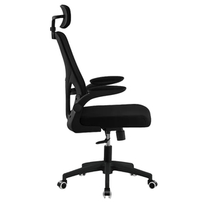 Chaise de bureau exécutive économique en tissu maillé noir, pivotante, ergonomique, avec accoudoirs réglables, pour ordinateur - Product Image 3