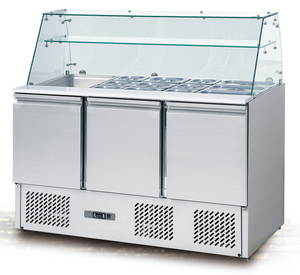 Mesa refrigerada comercial para preparación <span class=keywords><strong>de</strong></span> sándwiches y ensaladas con exhibidor - Product Image 4