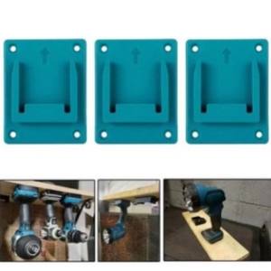 Compatible With Makita Bosch 14.4V 18V Battery <b>Tool</b> Mounting Base Blue Plastic Home Use - Product Image 2