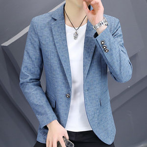 Setelan jas & <span class=keywords><strong>blazer</strong></span> pria, jas lelaki kotak-kotak trendi gaya Korea, jaket jas Single Breasted, Jack Slim Fit, mewah, musim semi dan musim gugur 2025 - Product Image 2