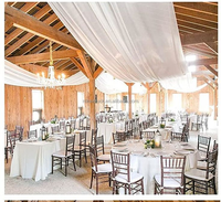 Panneaux de plafond en tulle de mousseline blanche personnalisés, draperies de mariage, rideaux de fond pour cérémonie et réception