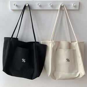 Bolsa de Lona Nueva para Mujer, de un Solo Hombro, Simple, de Gran Capacidad, para Estudiantes, de Tela Gruesa - Product Image 2
