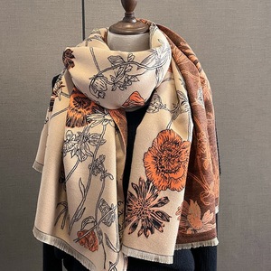 Nouvelle Écharpe Longue en Coton Effet Cachemire Camélia Haut de Gamme Automne/Hiver, Cape Chaude pour Bureau et Climatisation, Cache-Cou Chaud pour Femme - Product Image 2