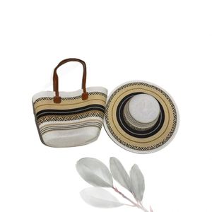 Popular Bohemia Wide-Brim Straw Hat Summer Beach <b>Bag</b> 2 Pcs Set Outdoor Summer Single Shoulder Hand-Woven Tote <b>Bag</b> - Product Image 5