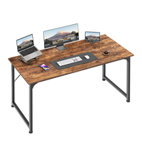 Grand bureau d'ordinateur en bois écologique Century, simple et spacieux, pour bureau à domicile, poste de travail industriel, jeux vidéo - Marron personnalisé