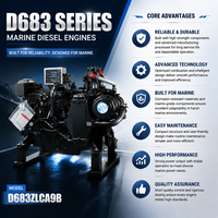D683 Serie Schiffsdieselmotor 6-Zylinder Wassergekühlter Motor 2200rpm-2430rpm für Frachtschiffe und Marine-Generatorsätze