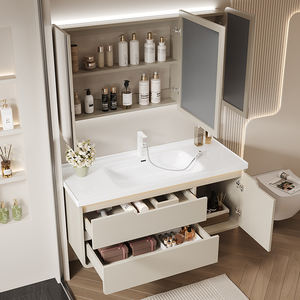 Mueble de Baño Moderno de MDF Lacado con Lavabo, Espejo Inteligente, Gabinete de Pared Impermeable para Proyectos de Apartamentos y Hoteles - Product Image 2