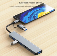 FYX Stock Prix d'usine 8-en-1 USB 3.0 Type-C Hub Station d'accueil avec lecteur de carte SD TF Port Audio pour ordinateur portable Tablette PC
