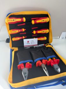 Kit d'outils professionnels pour <span class=keywords><strong>électricien</strong></span>s, 10 pièces, résistance à haute tension 1000V, testeur d'isolation VDE, coupe-fils, <span class=keywords><strong>tournevis</strong></span> - Product Image 4