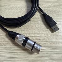 Cable de micrófono portátil USB a XLR hembra, línea de audio profesional para micrófono de condensador, mezclador de guitarra, PC de escritorio, portátil