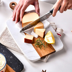Formaggio resistente pane a base di carne da cucina salumi taglieri <span class=keywords><strong>in</strong></span> <span class=keywords><strong>marmo</strong></span> tavola da servizio <span class=keywords><strong>in</strong></span> legno di Acacia <span class=keywords><strong>tagliere</strong></span> <span class=keywords><strong>in</strong></span> <span class=keywords><strong>marmo</strong></span> con manico - Product Image 3