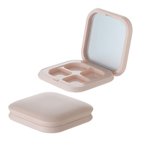 Étui à fards à paupières carré personnalisé à 4 compartiments en ABS, emballage de maquillage portable
