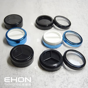 Fard à paupières rond de luxe en plastique ABS Palette compacte 3 couleurs Conteneurs de fard à paupières vides pour emballage de maquillage - Product Image 1